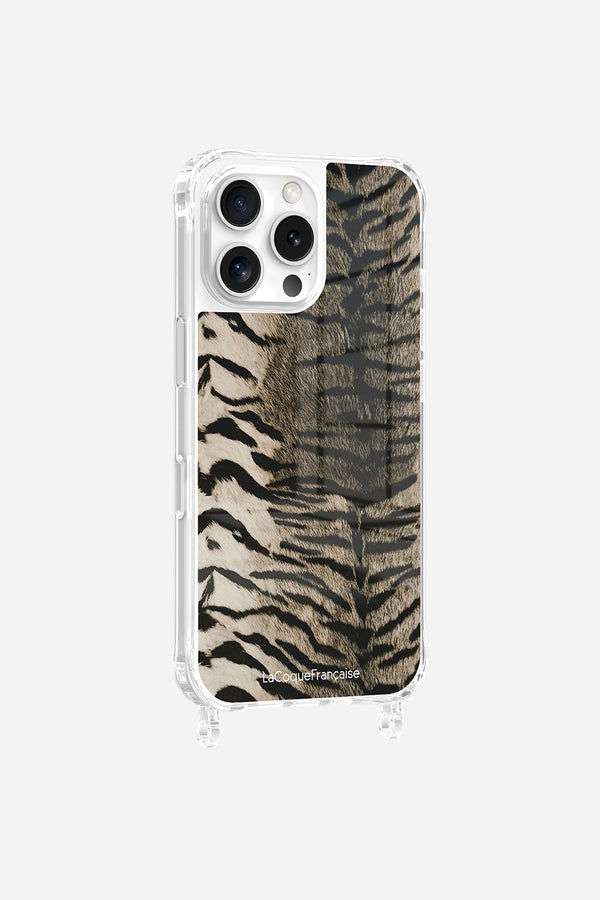 La Coque Française Coque Anneaux Imprimee Zebre Gris IPhone 16 Pro