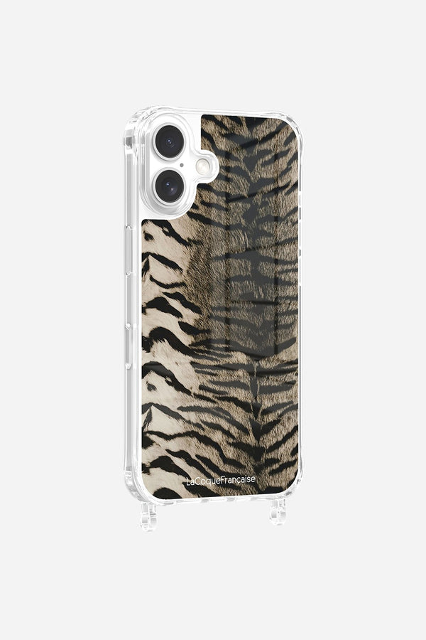 La Coque Française Coque Anneaux Imprimee Zebre Gris IPhone 16 Pro