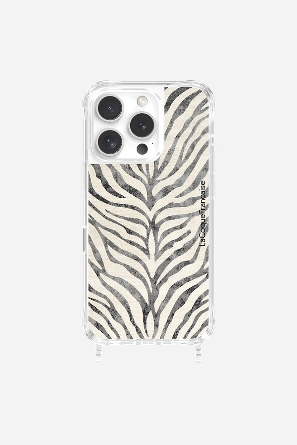 La Coque Française Coque Anneaux Imprimee Zebre Noir IPhone 16 Pro