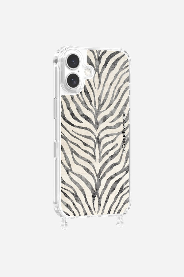 La Coque Française Coque Anneaux Imprimee Zebre Noir IPhone 16 Pro