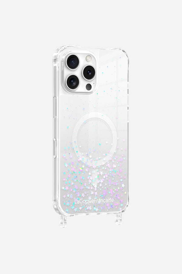 La Coque Française Coque Anneaux Paillettes Magsafe Argent IPhone 16 Pro