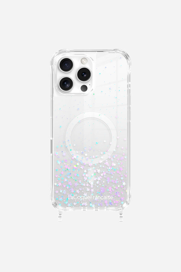 La Coque Française Coque Anneaux Paillettes Magsafe Argent IPhone 16 Pro