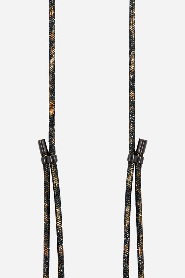 La Coque Française Cordon Mariah Noir A Strass Imprime Leopard