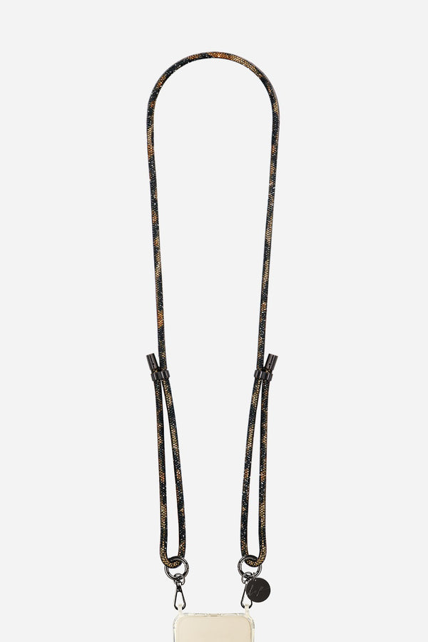 la coque française Cordon Mariah noir a strass imprime leopard la coque française Cordon Mariah noir a strass imprime leopard