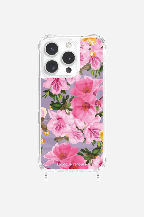 La Coque Française Ensemble Coque Fleurie & Cordon Doha Rose IPhone 16 Pro
