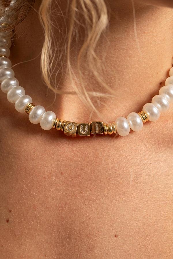 La Coque Française Bijoux Collier Oui Blanc 40 Cm