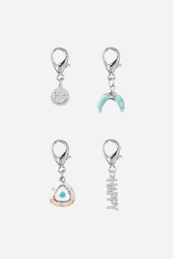 la coque française Charms Pack De 4 Charms Argent