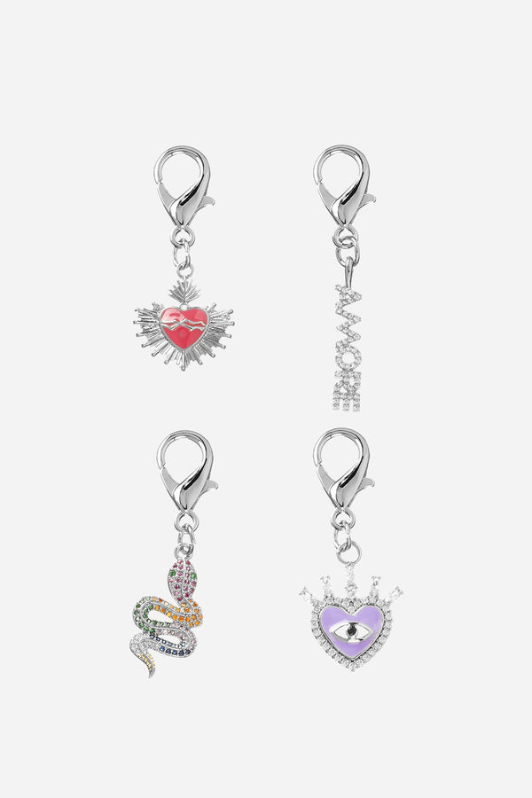 la coque française Charms Pack De 4 Charms Argent