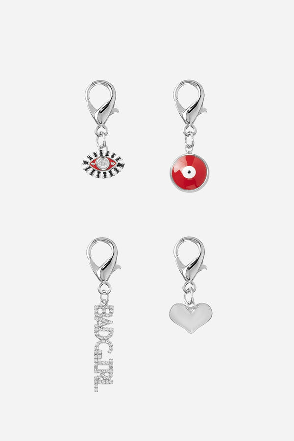 la coque française Charms Pack De 4 Charms Argent
