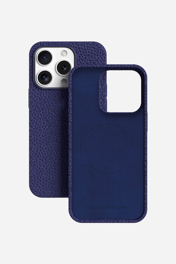 La Coque Française Coque Cuir Bleu IPhone 16 Pro