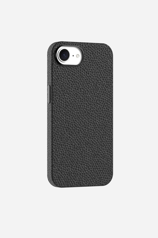 la coque française Coque Cuir Noir iPhone 16e