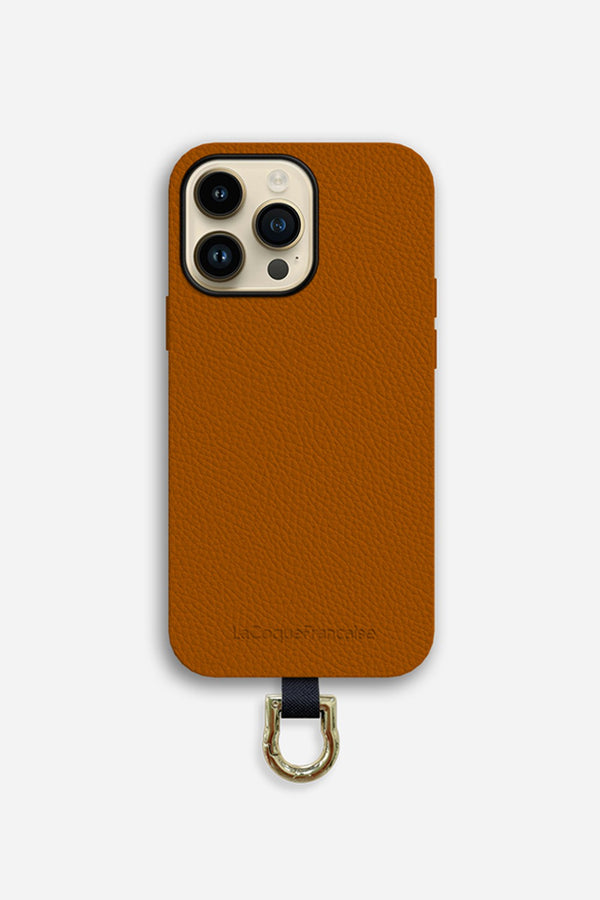 La Coque Française Coque Cuir Orange IPhone 16 Pro