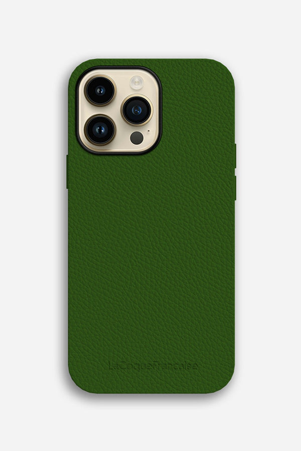 La Coque Française Coque Cuir Vert IPhone 15 Pro