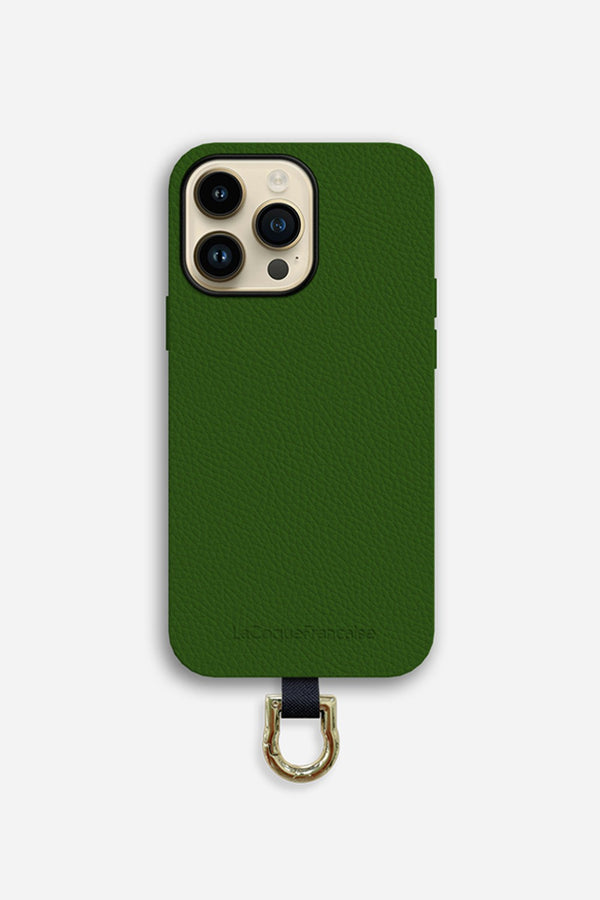 La Coque Française Coque Cuir Vert IPhone 15 Pro
