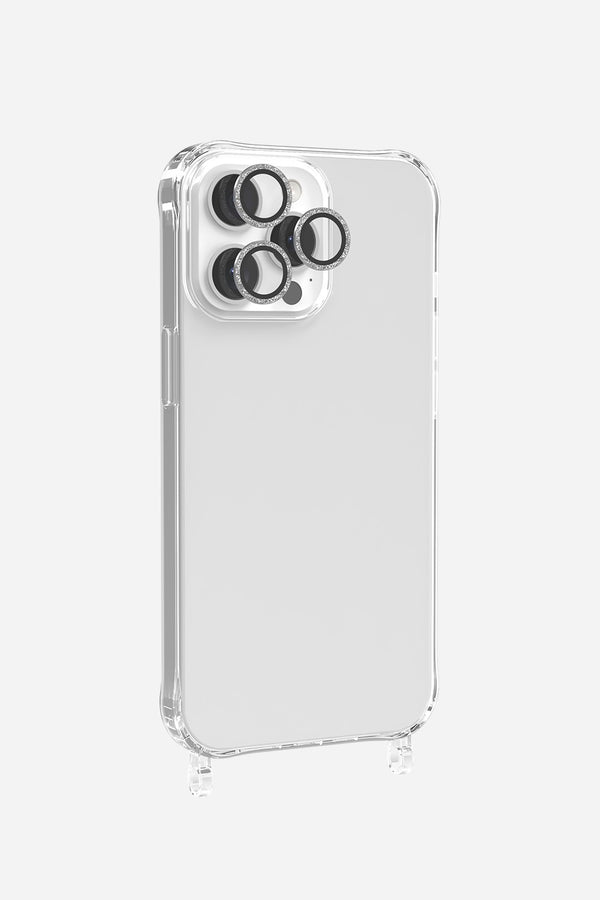 la coque française Protection camera paillettes argent (iPhone 15 Pro / 15 Pro Max)
