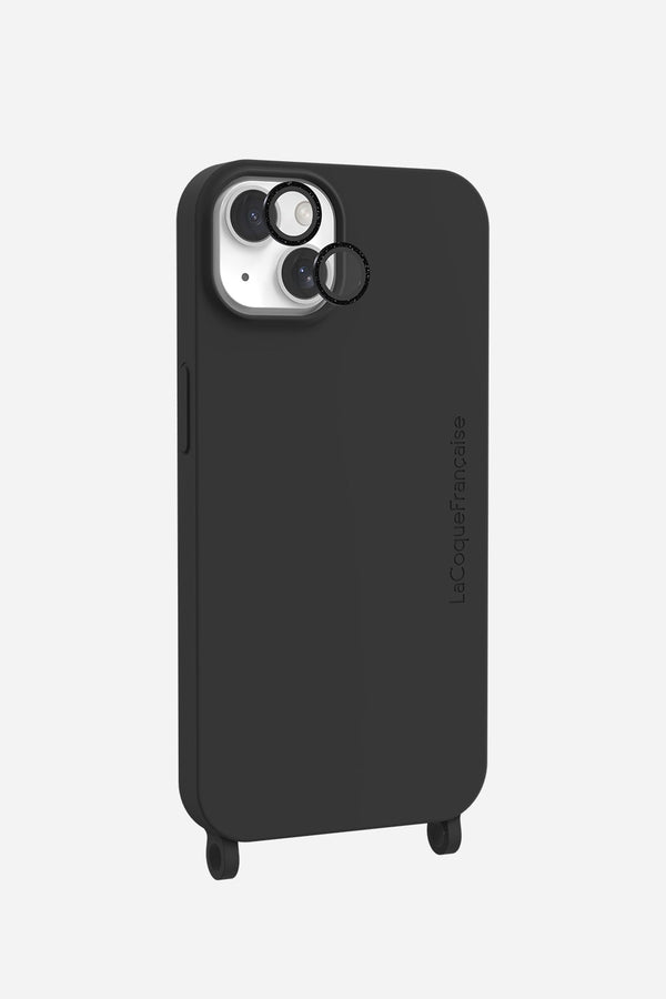 la coque française Protection camera paillettes noires (iPhone 13 / 13 Mini)