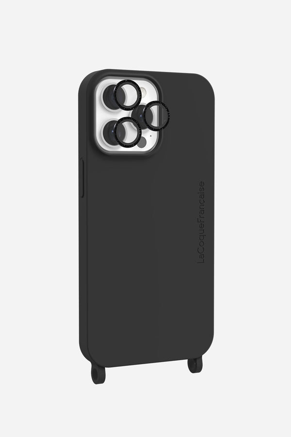 la coque française Protection camera paillettes noires (iPhone 14 Pro / 14 Pro Max)