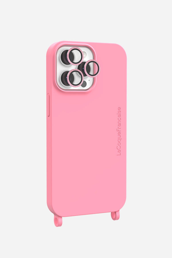 la coque française Protection camera paillettes roses (iPhone 15 Pro / 15 Pro Max)