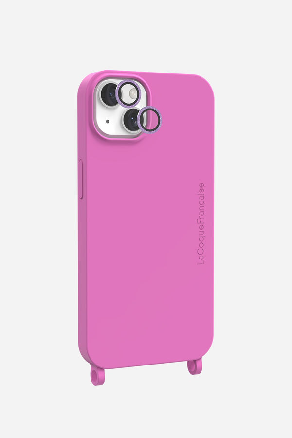 la coque française Protection camera paillettes violettes (iPhone 14 / 14 Plus)