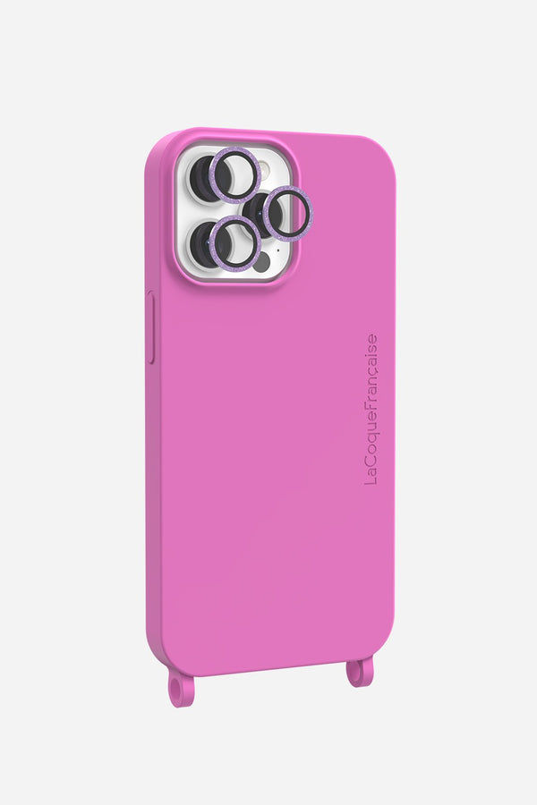 la coque française Protection camera paillettes violettes (iPhone 14 Pro / 14 Pro Max)