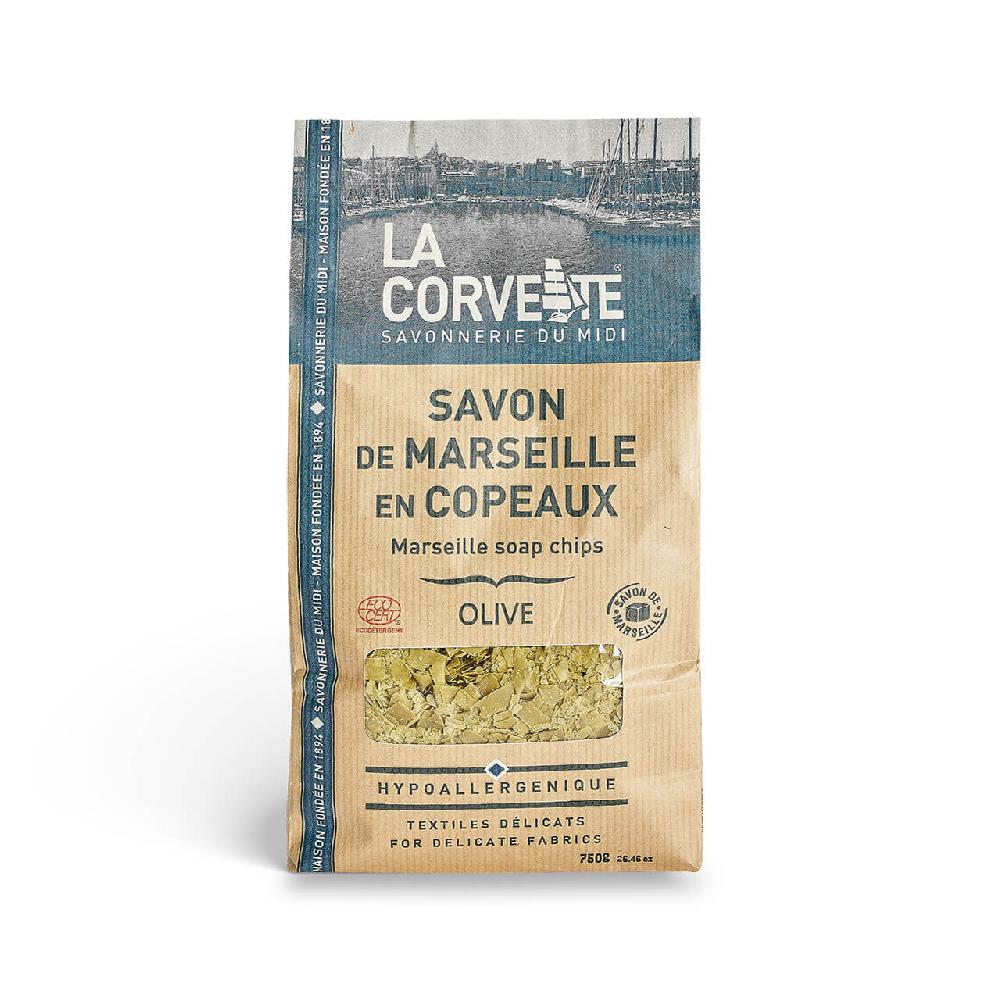 La Corvette Copeaux De Savon De Marseille Sans Huile De Palme OLIVE – 750g – ECOCERT Ecodétergent
