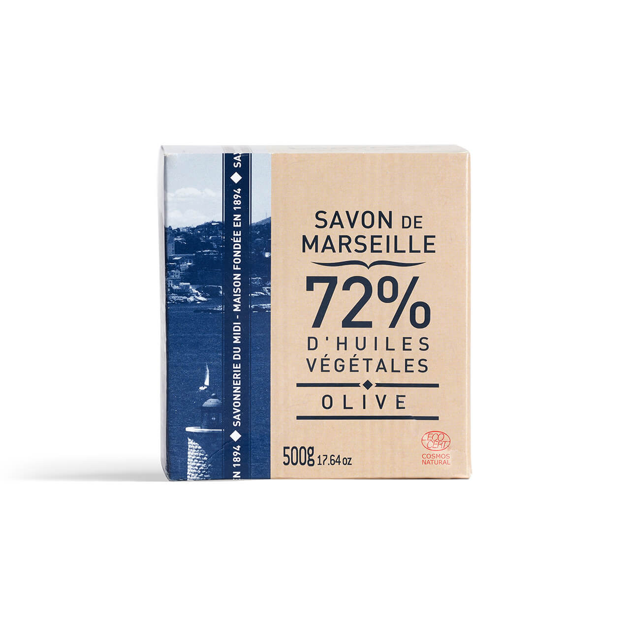 La Corvette Cube De Savon De Marseille OLIVE – 500g – En Boite – COSMOS NATURAL
