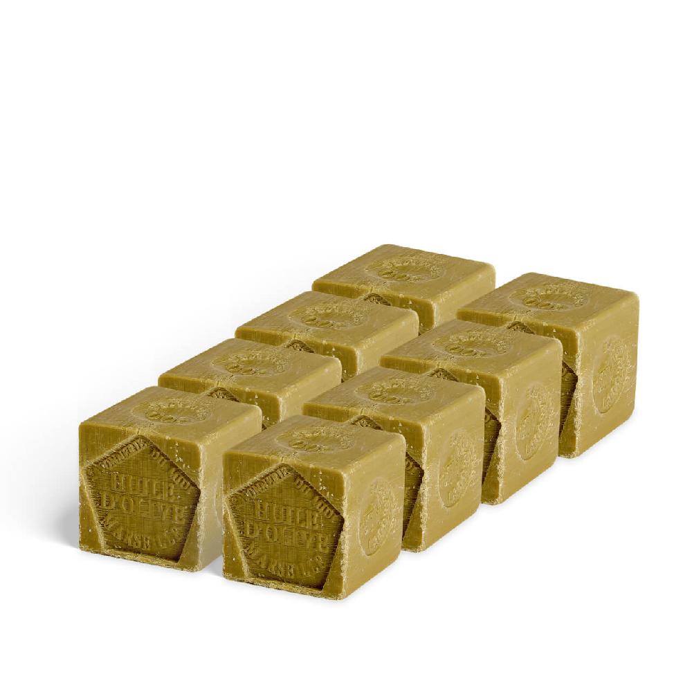 la corvette Cubes de Savon de Marseille OLIVE – Lot 8x300g – Sans emballage – COSMOS NATURAL