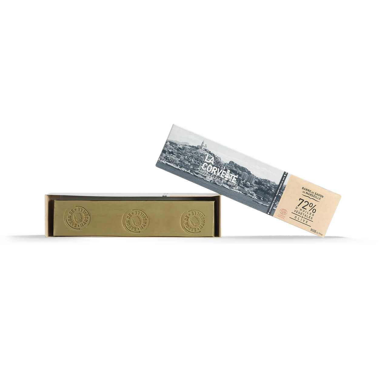 La Corvette Savon De Marseille En Barre OLIVE – 900g – En Boite – COSMOS NATURAL