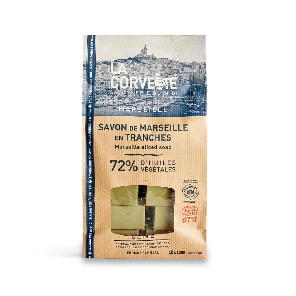 La Corvette Savon De Marseille En Vrac Brut OLIVE – 1 Kg (10 X 100g) – COSMOS NATURAL
