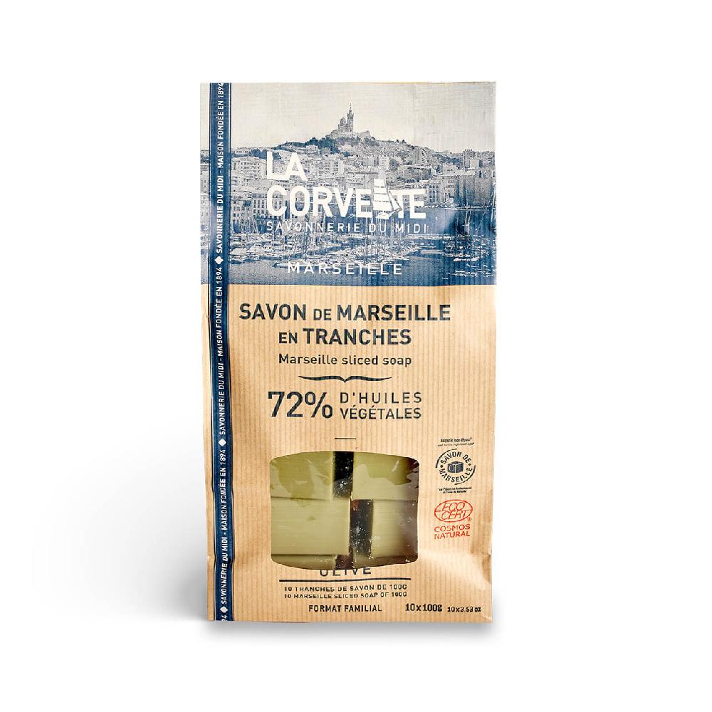 La Corvette Savon De Marseille En Vrac Brut OLIVE – 1 Kg (10 X 100g) – COSMOS NATURAL