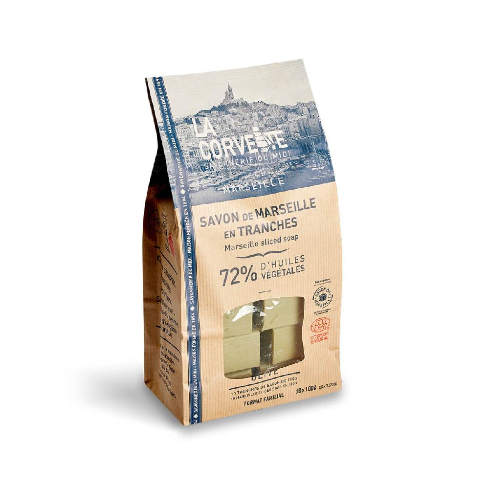 La Corvette Savon De Marseille En Vrac Brut OLIVE – 1 Kg (10 X 100g) – COSMOS NATURAL