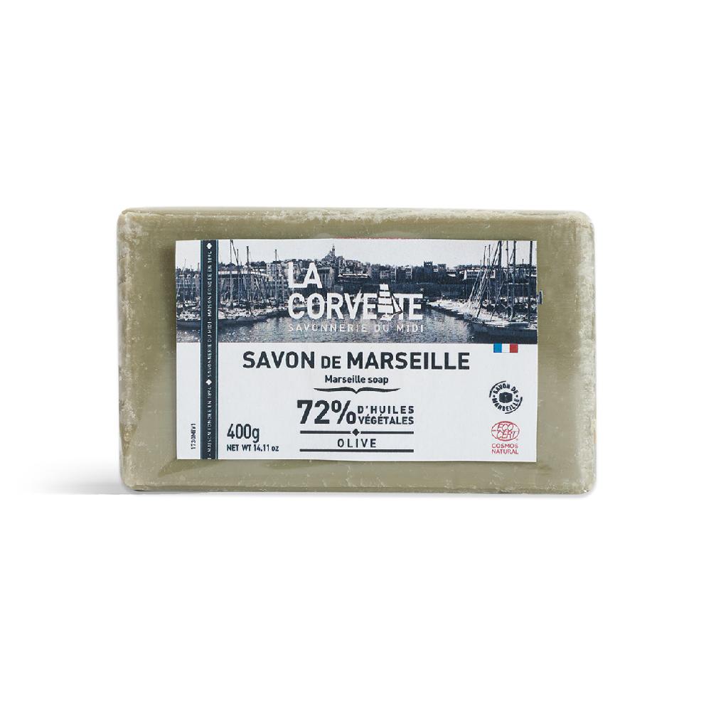 La Corvette Savon De Marseille OLIVE – 400g – Sous Film – COSMOS NATURAL