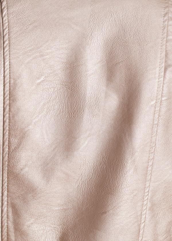 La Fée Maraboutée Blouson Beige Irisé Court Esprit Motard