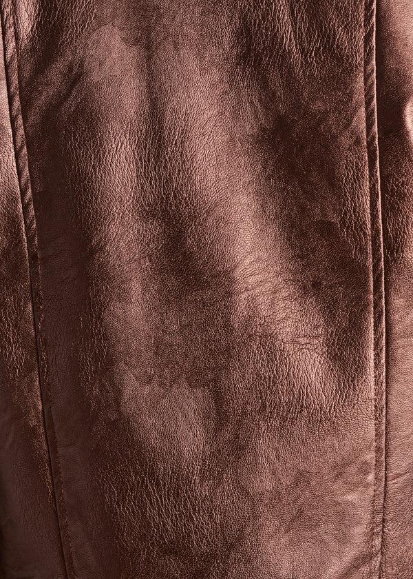 La Fée Maraboutée Blouson Marron Irisé Court Esprit Motard