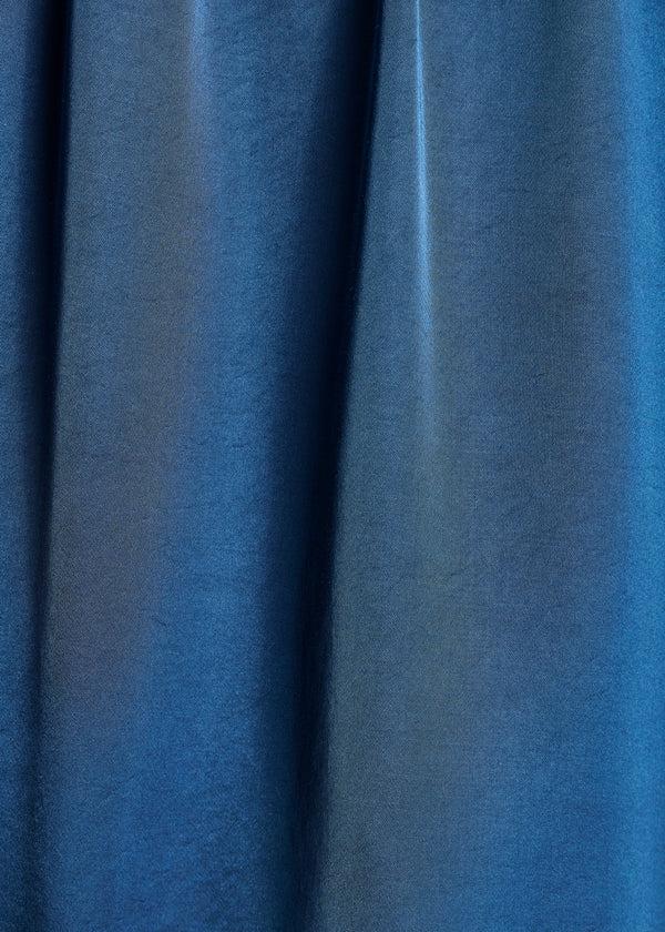 La Fée Maraboutée Chemisier Bleu Pétrole Ample En Satin