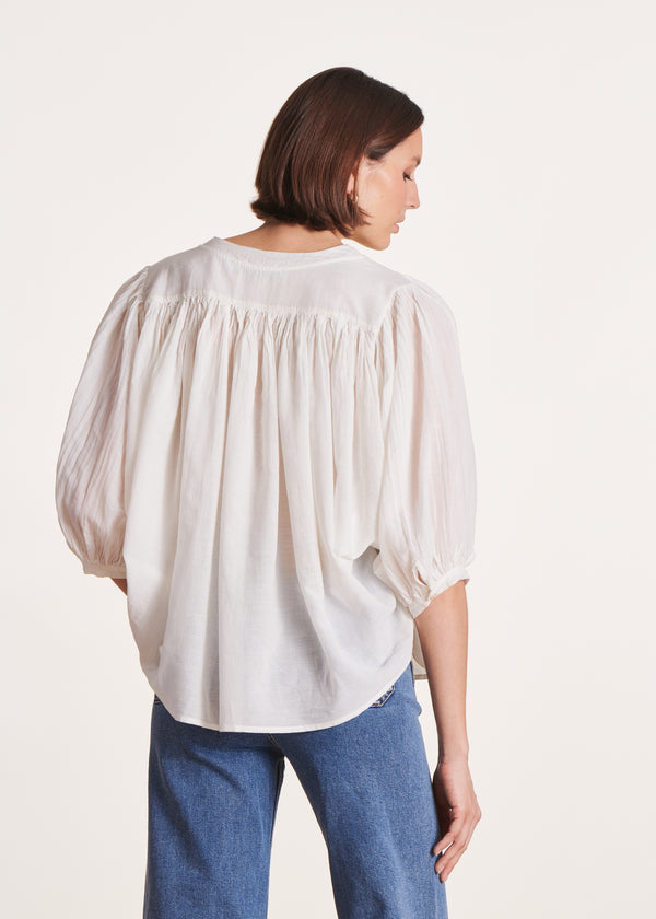 La Fée Maraboutée Chemisier écru En Voile De Coton Fluide