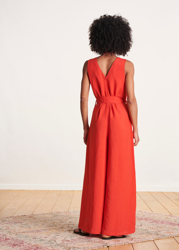 La Fée Maraboutée Combinaison Pantalon Sans Manches Orange