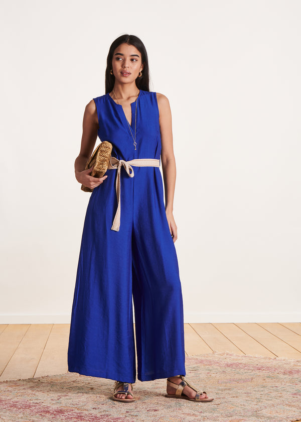 la fée maraboutée Combinaison sans manches bleu roi fluide en jacquard