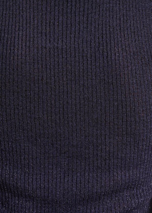 La Fée Maraboutée Débardeur Bleu Foncé En Maille Irisée