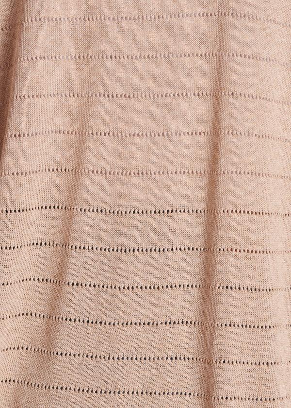 La Fée Maraboutée Gilet Fin Ajouré Beige à Manches Courtes