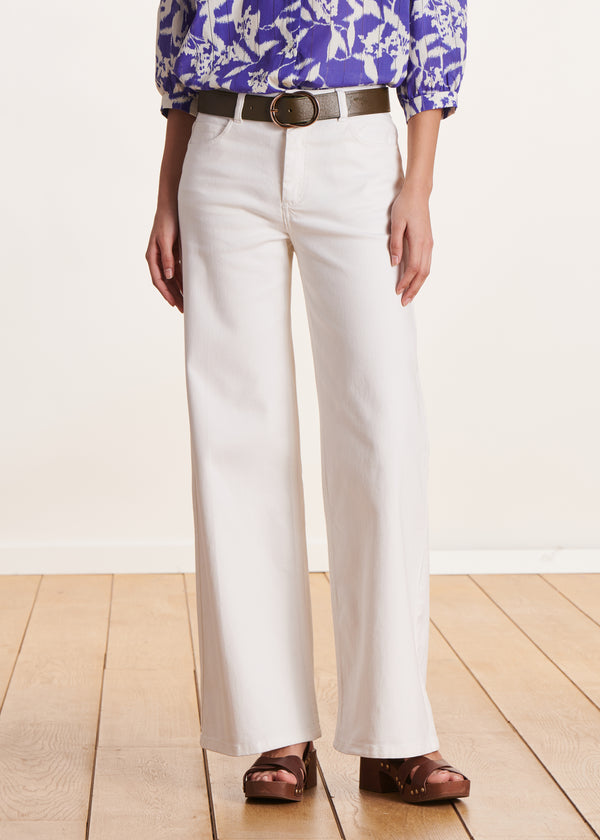 La Fée Maraboutée Jean Blanc Large En Coton Biologique