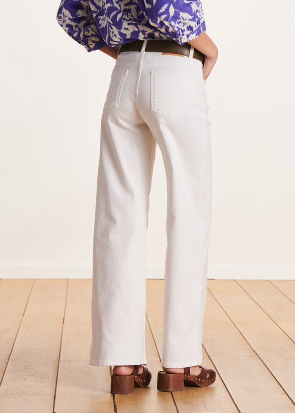 La Fée Maraboutée Jean Blanc Large En Coton Biologique