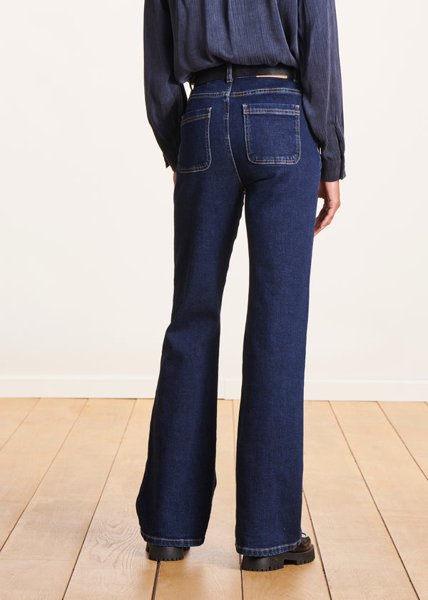 La Fée Maraboutée Jean Bootcut Brut Taille Haute En Coton Biologique