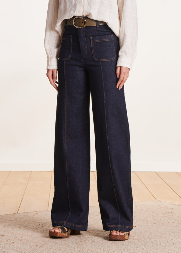 La Fée Maraboutée Jean Large Brut Taille Haute En Coton Biologique