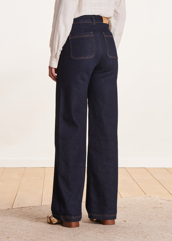La Fée Maraboutée Jean Large Brut Taille Haute En Coton Biologique