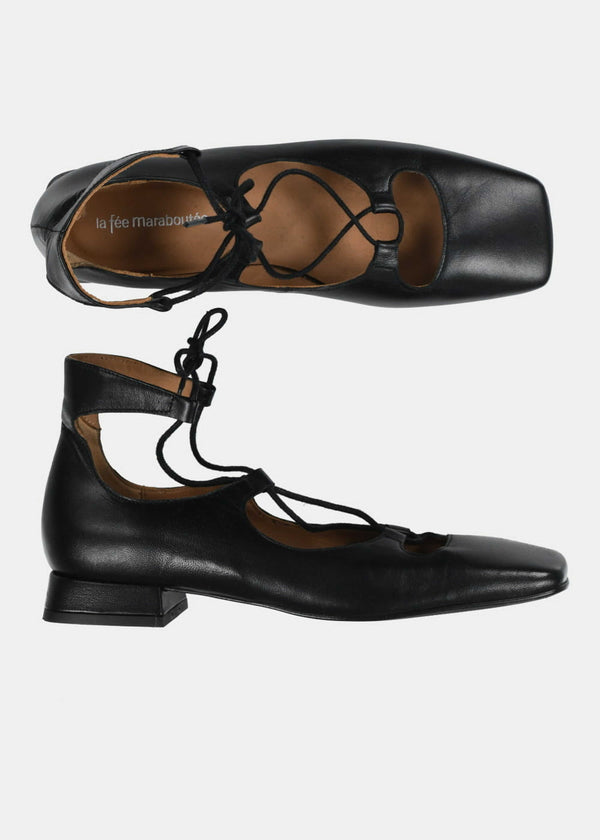 La Fée Maraboutée Ballerines Noires à Lacets