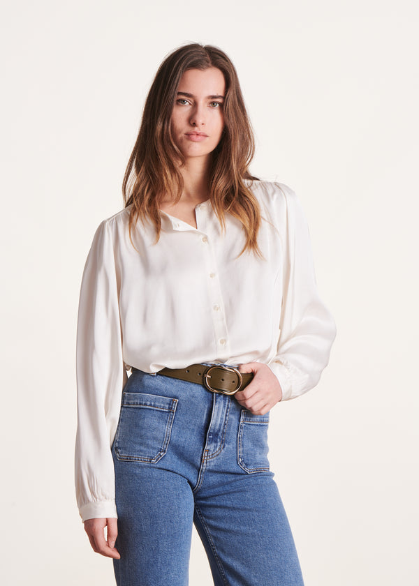 la fée maraboutée Chemisier blanc ample en satin