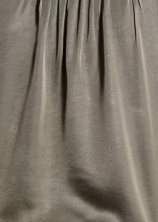 La Fée Maraboutée Chemisier Kaki Ample En Satin