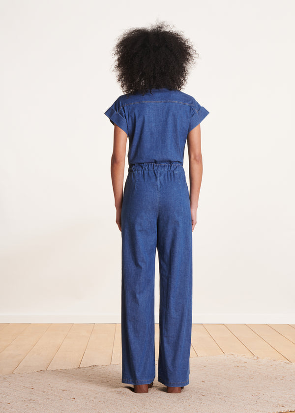 La Fée Maraboutée Combinaison Large Bleue Zippée