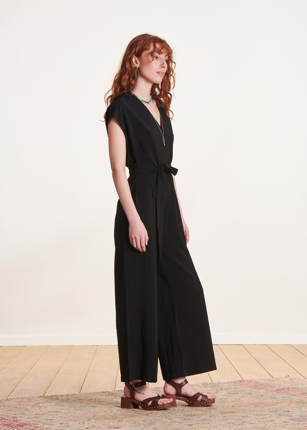 La Fée Maraboutée Combinaison Pantalon Noire Unie